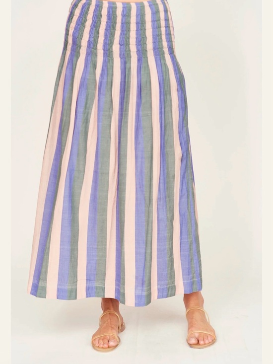 Mirth Dresses & Skirts - Mirth Savannah Smocked Maxi Skirt Stripe Pink Blue Green Size S